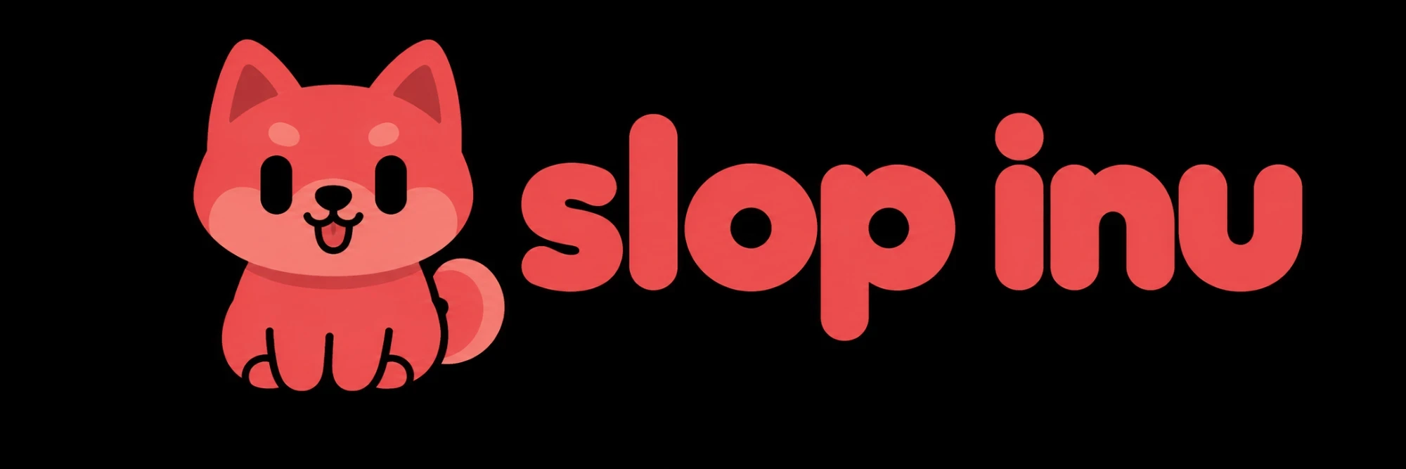 slop inu logo: a coral-red shiba puppy next to the words slop inu